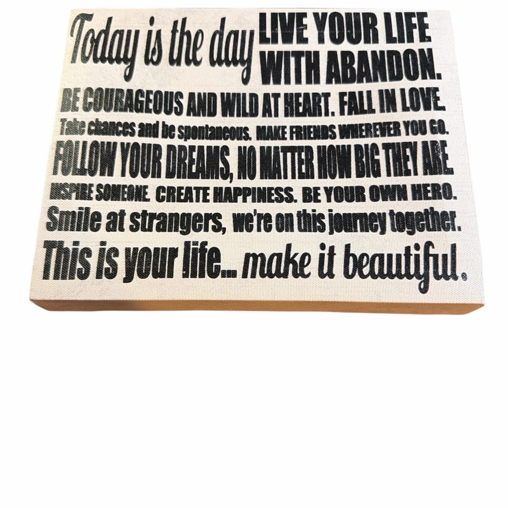 Inspirational Wall Art Canvas - "Today is the Day" Typography Decor